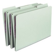 Smead Recycled Pressboard Fastener Folders, 1/3-Cut Tabs, Two SafeSHIELD Fasteners, 1" Expansion, Legal Size, Gray-Green, 25/Box Item: SMD19931
