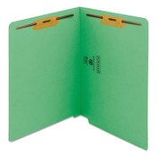 Smead Heavyweight Colored End Tab Fastener Folders, 0.75" Expansion, 2 Fasteners, Letter Size, Green Exterior, 50/Box Item: SMD25140