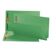 Smead Heavyweight Colored End Tab Fastener Folders, 0.75" Expansion, 2 Fasteners, Legal Size, Green Exterior, 50/Box Item: SMD28140