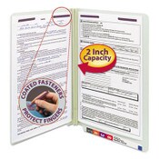 Smead End Tab Pressboard Classification Folders, Two SafeSHIELD Coated Fasteners, 2" Expansion, Legal Size, Gray-Green, 25/Box Item: SMD37715