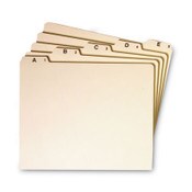 Smead Alphabetic Top Tab Indexed File Guide Set, 1/5-Cut Top Tab, A to Z, 8.5 x 11, Manila, 25/Set Item: SMD50176