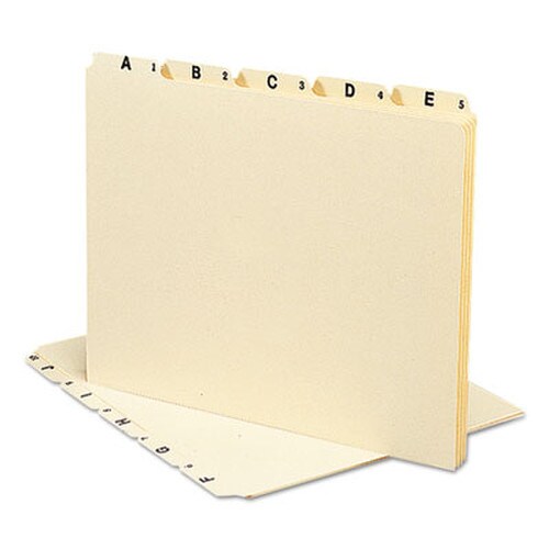 Smead Alphabetic Top Tab Indexed File Guide Set, 1/5-Cut Top Tab, A to Z, 8.5 x 11, Manila, 25/Set Item: SMD50176