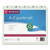 Smead Alphabetic Top Tab Indexed File Guide Set, 1/5-Cut Top Tab, A to Z, 8.5 x 11, Green, 25/Set Item: SMD50376