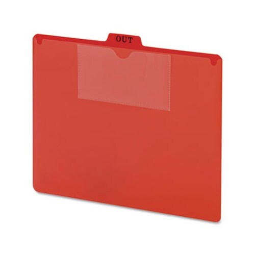 Smead Poly Out Guide, Two-Pocket Style, 1/5-Cut Top Tab, Out, 8.5 x 11, Red, 50/Box Item: SMD51920