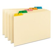 Smead Alphabetic Top Tab Indexed File Guide Set, 1/5-Cut Top Tab, A to Z, 8.5 x 14, Manila, 25/Set Item: SMD52180