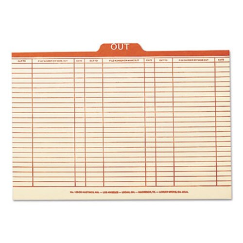 Smead Manila Out Guides, Printed Form Style, 1/5-Cut Top Tab, Out, 8.5 x 14, Manila, 100/Box Item: SMD53910