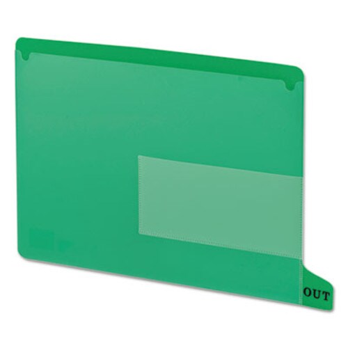 Smead Colored Poly Out Guides with Pockets, 1/3-Cut End Tab, Out, 8.5 x 11, Green, 25/Box Item: SMD61952