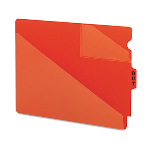 Smead End Tab Poly Out Guides, Two-Pocket Style, 1/3-Cut End Tab, Out, 8.5 x 11, Red, 50/Box Item: SMD61960