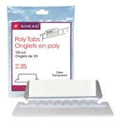 Smead Poly Index Tabs and Inserts For Hanging File Folders, 1/5-Cut, White/Clear, 2.25" Wide, 25/Pack Item: SMD64600