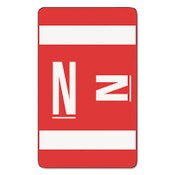 Smead AlphaZ Color-Coded Second Letter Alphabetical Labels, N, 1 x 1.63, Red, 10/Sheet, 10 Sheets/Pack Item: SMD67184