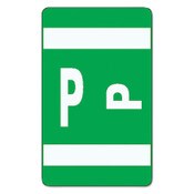 Smead AlphaZ Color-Coded Second Letter Alphabetical Labels, P, 1 x 1.63, Dark Green, 10/Sheet, 10 Sheets/Pack Item: SMD67186