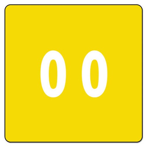 Smead Numerical End Tab File Folder Labels, 0, 1.5 x 1.5, Yellow, 250/Roll Item: SMD67420