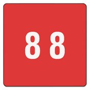 Smead Numerical End Tab File Folder Labels, 8, 1.5 x 1.5, Red, 250/Roll Item: SMD67428