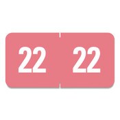 Smead Yearly End Tab File Folder Labels, 22, 0.5 x 1, Pink, 25/Sheet, 10/Sheets per Resealable Pegboard Display Pack, 250/Pack Item: SMD67922