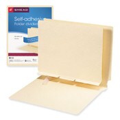 Smead Self-Adhesive Folder Dividers for Top/End Tab Folders, Prepunched for Fasteners, 1 Fastener, Letter Size, Manila, 100/Box Item: SMD68021