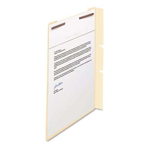 Smead Self-Adhesive Folder Dividers with Twin-Prong Fasteners for Top/End Tab Folders, 1 Fastener, Letter Size, Manila, 100/Box Item: SMD68027
