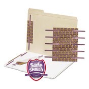 Smead SafeSHIELD Two-Prong Fastener Base and Compressor Sets, 2" Capacity, 2.75" Center to Center, Purple, 50/Box Item: SMD68216