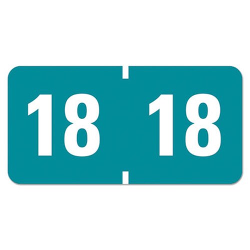 Smead Yearly End Tab File Folder Labels, 18, 0.75 x 1.5, Teal, 500/Roll Item: SMD68318