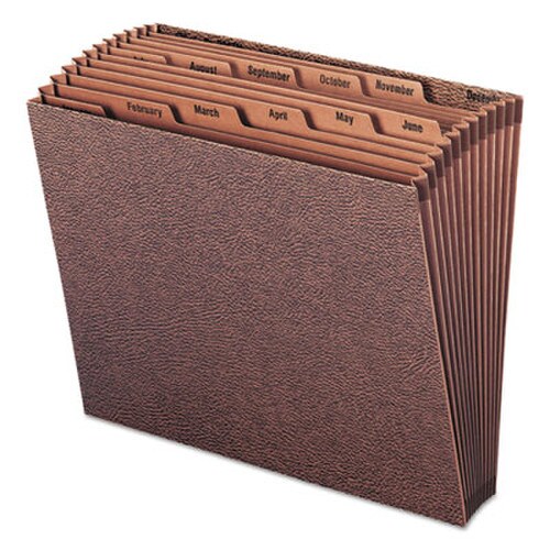 Smead TUFF Expanding Open-Top Stadium File, 12 Sections, 1/12-Cut Tabs, Letter Size, Redrope Item: SMD70488