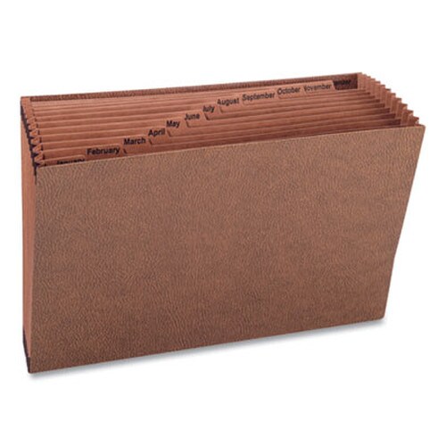 Smead TUFF Expanding Open-Top Stadium File, 12 Sections, 1/12-Cut Tabs, Legal Size, Redrope Item: SMD70490