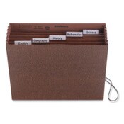 Smead Six-Pocket Subject File with Insertable Tabs, 5.25" Expansion, 6 Sections, Elastic Cord, 1/5-Cut Tabs, Letter Size, Redrope Item: SMD70540