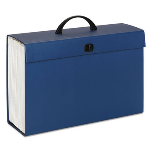 Smead Expanding File Box, 16.63" Expansion, 19 Sections, Twist-Lock Latch Closure, 2/5-Cut Tabs, Legal Size, Blue Item: SMD70806