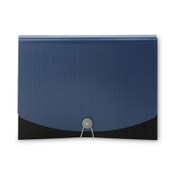 Smead 12-Pocket Poly Expanding File, 0.88" Expansion, 12 Sections, Cord/Hook Closure, 1/6-Cut Tabs, Letter Size, Black/Blue Item: SMD70863