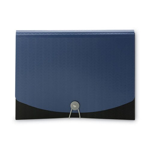 Smead 12-Pocket Poly Expanding File, 0.88" Expansion, 12 Sections, Cord/Hook Closure, 1/6-Cut Tabs, Letter Size, Black/Blue Item: SMD70863