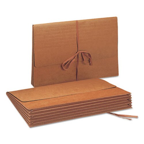 Smead Redrope Expanding Wallets, 5.25" Expansion, 1 Section, Cloth Tie Closure, Legal Size (10" x 15"), Redrope Item: SMD71076