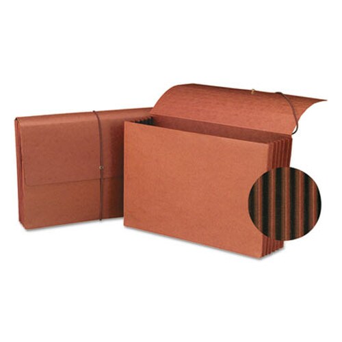 Smead Redrope Expanding Wallet With Elastic Cord, 5.25" Expansion, 1 Section, Elastic Cord Closure, Legal Size, Redrope, 10/Box Item: SMD71111