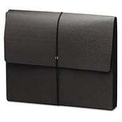 Smead Extra-Wide Expanding Wallets with Elastic Cord, 5.25" Expansion, 1 Section, Elastic Cord Closure, Letter Size, Black, 10/Box Item: SMD71119