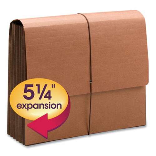 Smead TUFF Expanding Wallets, 5.25" Expansion, 1 Section, Elastic Cord Closure, Letter Size, Redrope Item: SMD71164