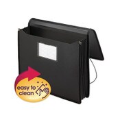 Smead Poly Premium Wallets, 5.25" Expansion, 1 Section, Elastic Cord Closure, Letter Size, Black Item: SMD71500