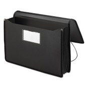 Smead Poly Premium Wallets, 5.25" Expansion, 1 Section, Elastic Cord Closure, Legal Size, Black Item: SMD71510
