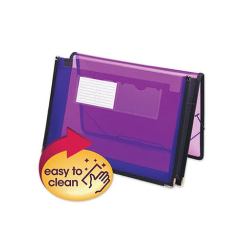 Smead Poly Wallets, 2.25" Expansion, 1 Section, Elastic Cord Closure, Letter Size, Translucent Purple Item: SMD71952