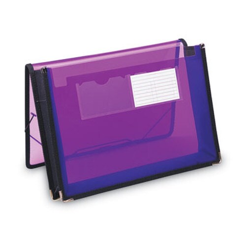 Smead Poly Wallets, 2.25" Expansion, 1 Section, Elastic Cord Closure, Letter Size, Translucent Purple Item: SMD71952
