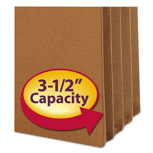 Smead Redrope Drop Front File Pockets with 2/5-Cut Guide Height Tabs, 3.5" Expansion, Letter Size, Redrope, 25/Box Item: SMD73088