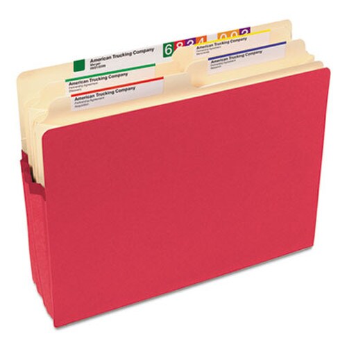 Smead Colored File Pockets, 5.25" Expansion, Letter Size, Red Item: SMD73241