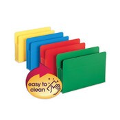 Smead Poly Drop Front File Pockets, 3.5" Expansion, Legal Size, Assorted Colors, 4/Box Item: SMD73550