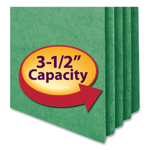 Smead Colored File Pockets, 3.5" Expansion, Legal Size, Green Item: SMD74226