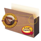 Smead Redrope TUFF Pocket Drop-Front File Pockets with Fully Lined Gussets, 5.25" Expansion, Legal Size, Redrope, 10/Box Item: SMD74390