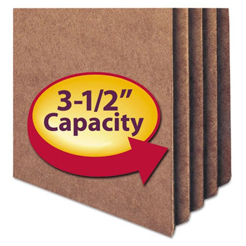 Smead Redrope Drop Front File Pockets, 3.5" Expansion, Legal Size, Redrope, 50/Box Item: SMD74805