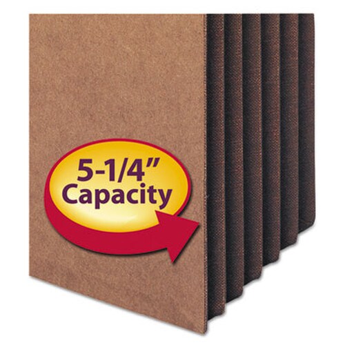 Smead Redrope Drop Front File Pockets, 5.25" Expansion, Legal Size, Redrope, 50/Box Item: SMD74810