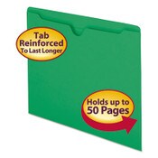 Smead Colored File Jackets with Reinforced Double-Ply Tab, Straight Tab, Letter Size, Green, 100/Box Item: SMD75503