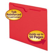 Smead Colored File Jackets with Reinforced Double-Ply Tab, Straight Tab, Letter Size, Red, 100/Box Item: SMD75509