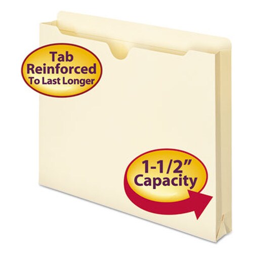 Smead Manila File Jackets, 2-Ply Straight Tab, Letter Size, Manila, 50/Box Item: SMD75540