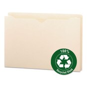Smead 100% Recycled Top Tab File Jackets, Straight Tab, Legal Size, Manila, 50/Box Item: SMD75607