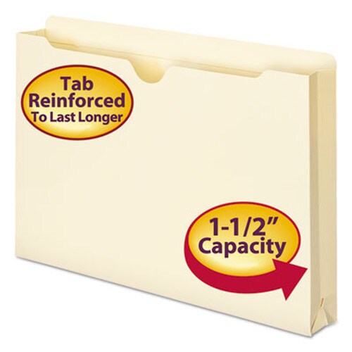 Smead Manila File Jackets, 2-Ply Straight Tab, Legal Size, Manila, 50/Box Item: SMD76540