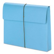 Smead Expanding Wallet with Elastic Cord, 2" Expansion, 1 Section, Elastic Cord Closure, Letter Size, Blue, 10/Box Item: SMD77203