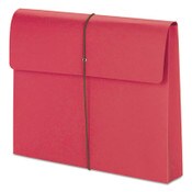 Smead Expanding Wallet with Elastic Cord, 2" Expansion, 1 Section, Elastic Cord Closure, Letter Size, Red, 10/Box Item: SMD77205